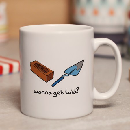 Wanna get laid mug