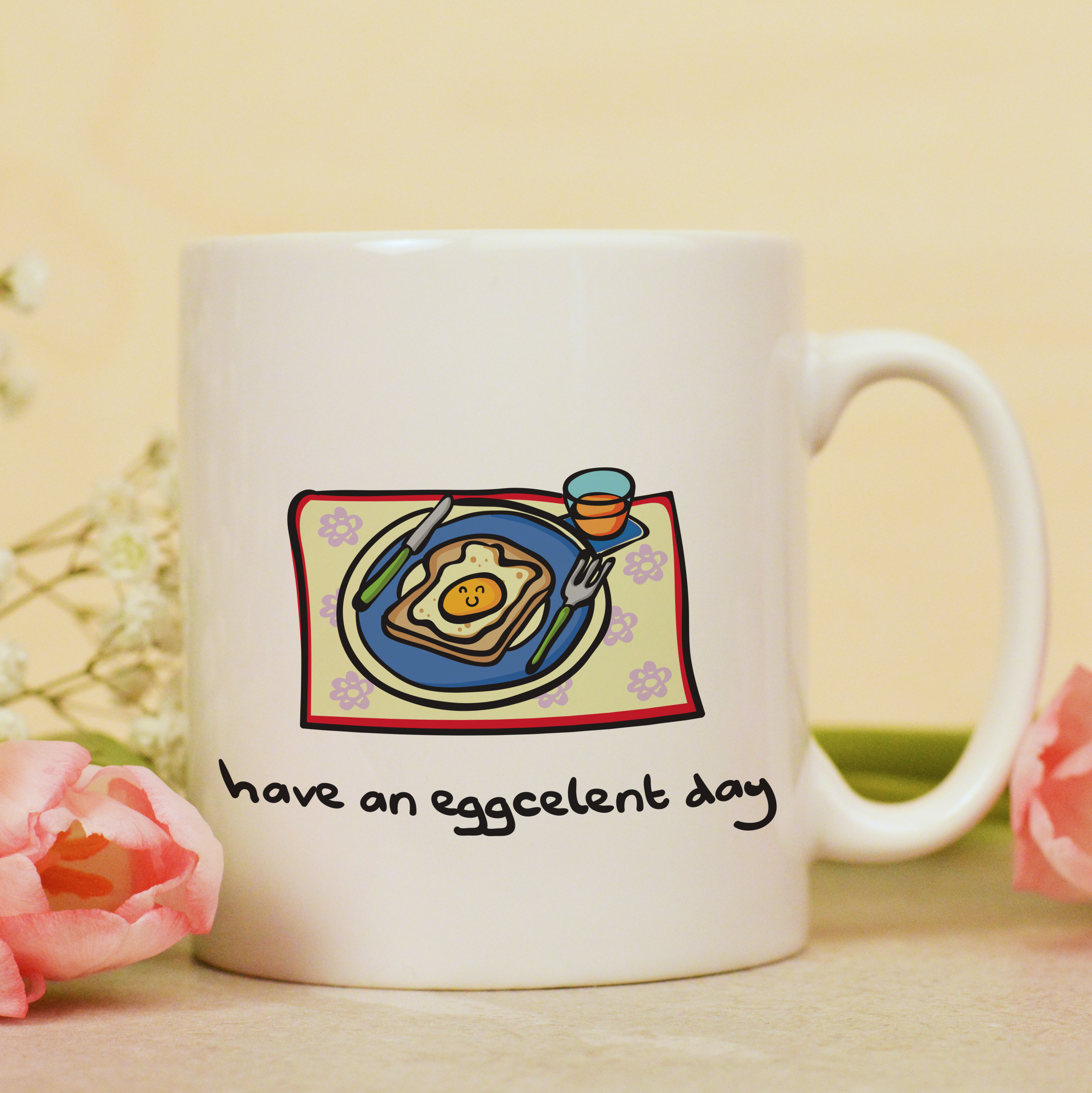 Have an eggcelent day mug