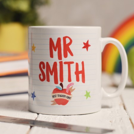 Personalised Teacher Name - Best teacher apple Mug