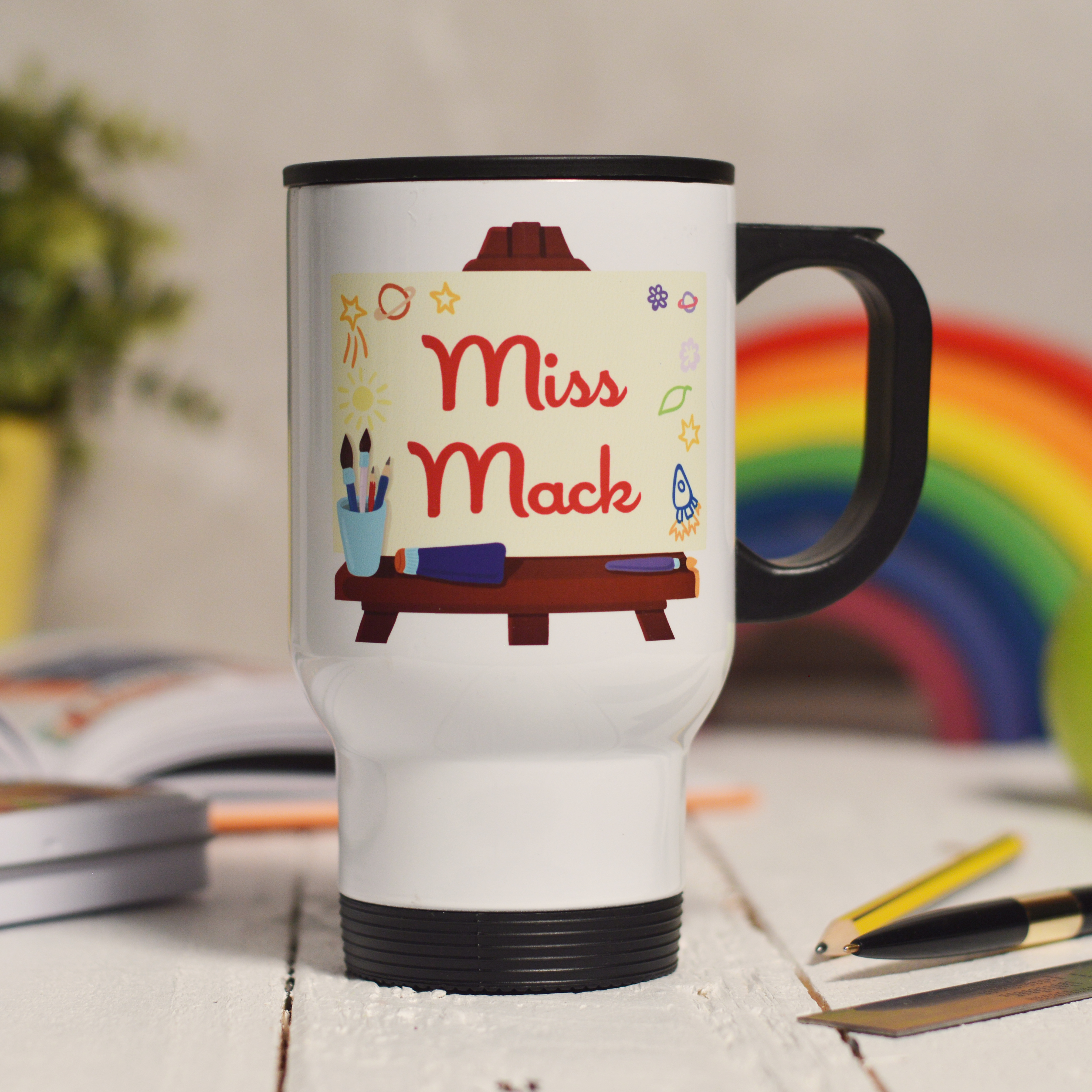 Personalised Art Easel Travel Mug