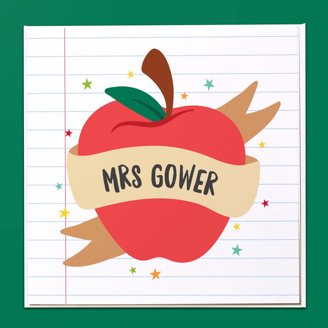 Personalised Apple Teacher Card