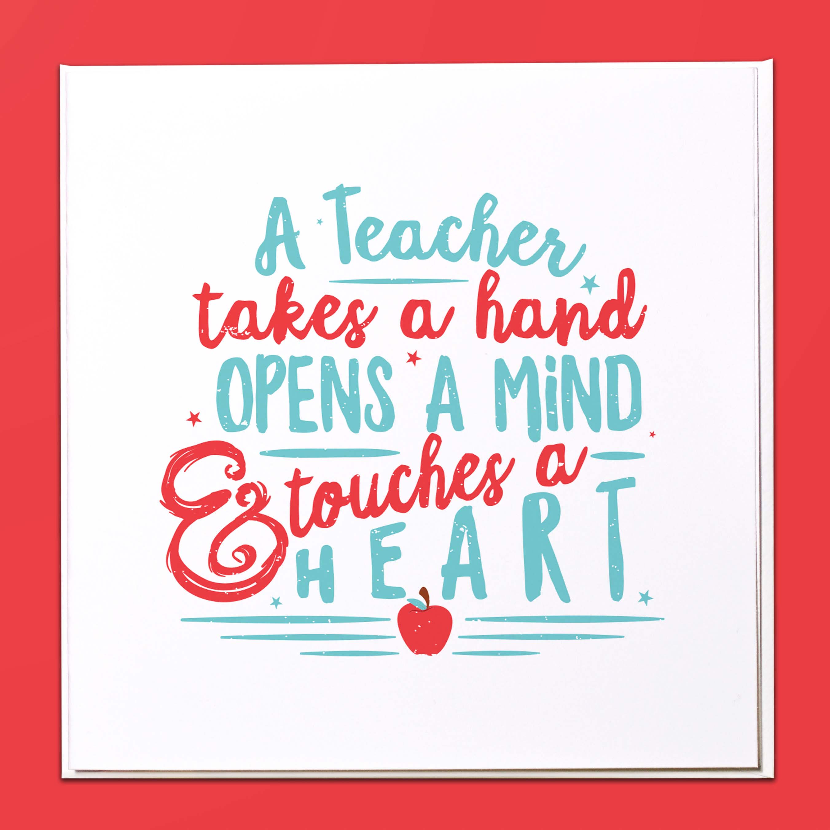 A Teacher takes a hand Card