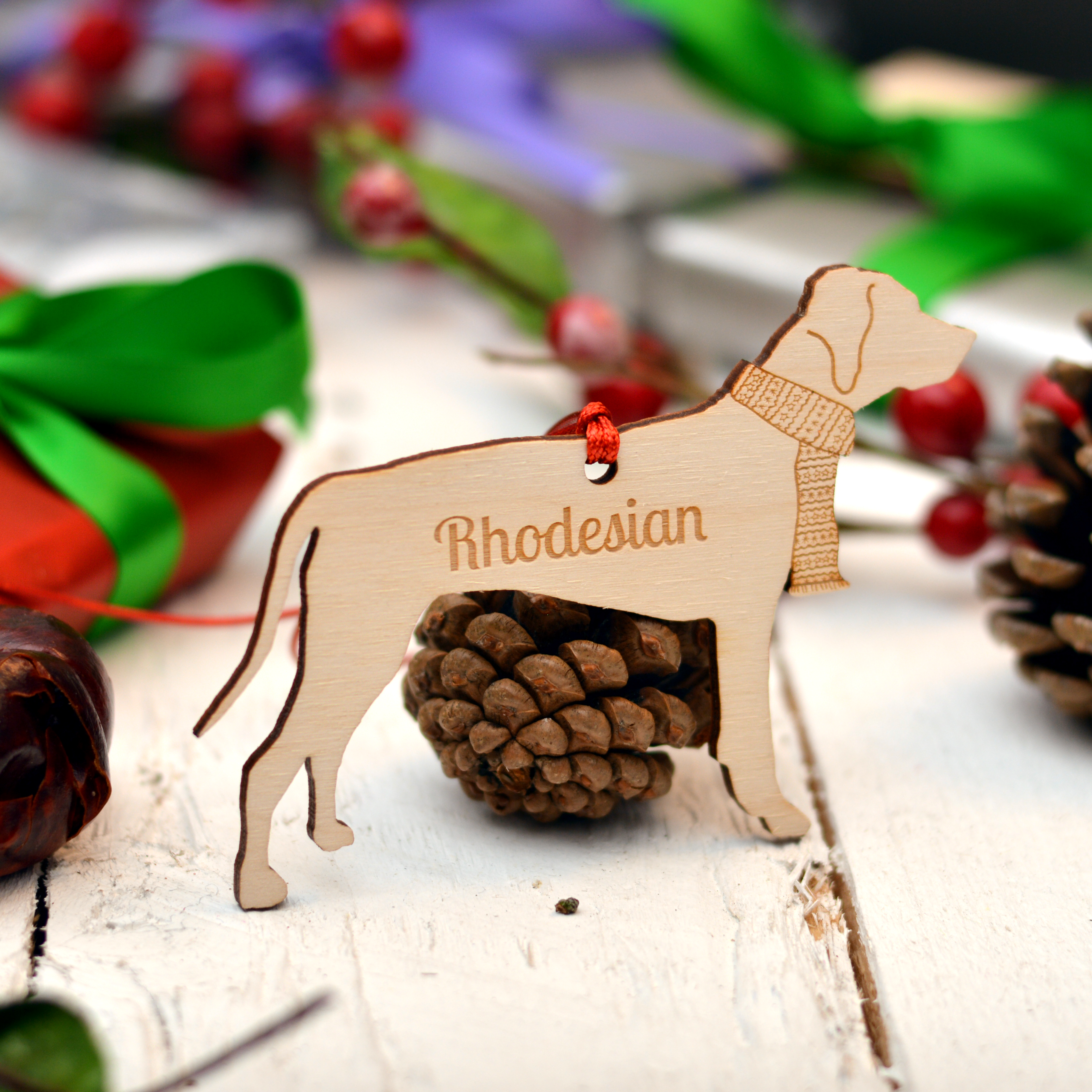 Personalised Rhodesian Ridgeback Dog Decoration