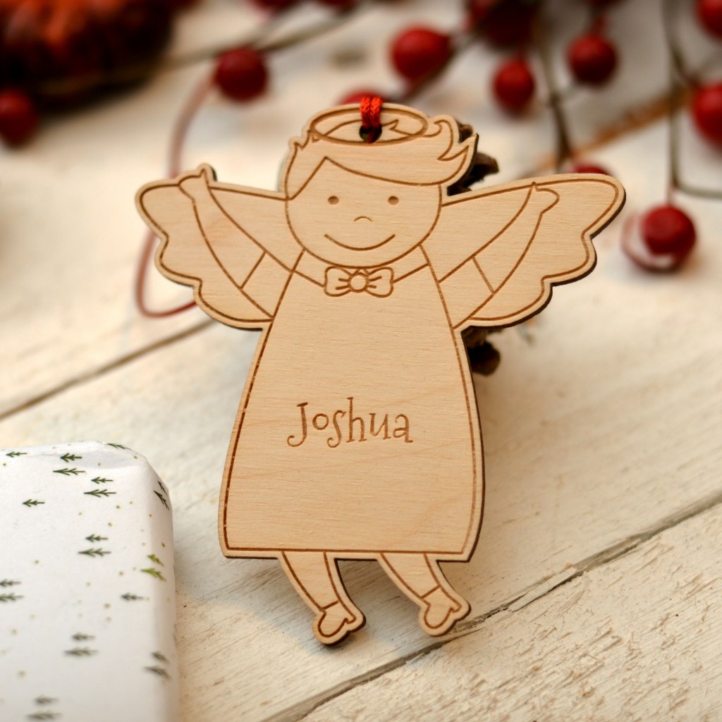 Personalised Angel Boy Decoration