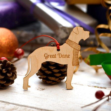 Personalised Great Dane Floppy Ears Dog Decoration