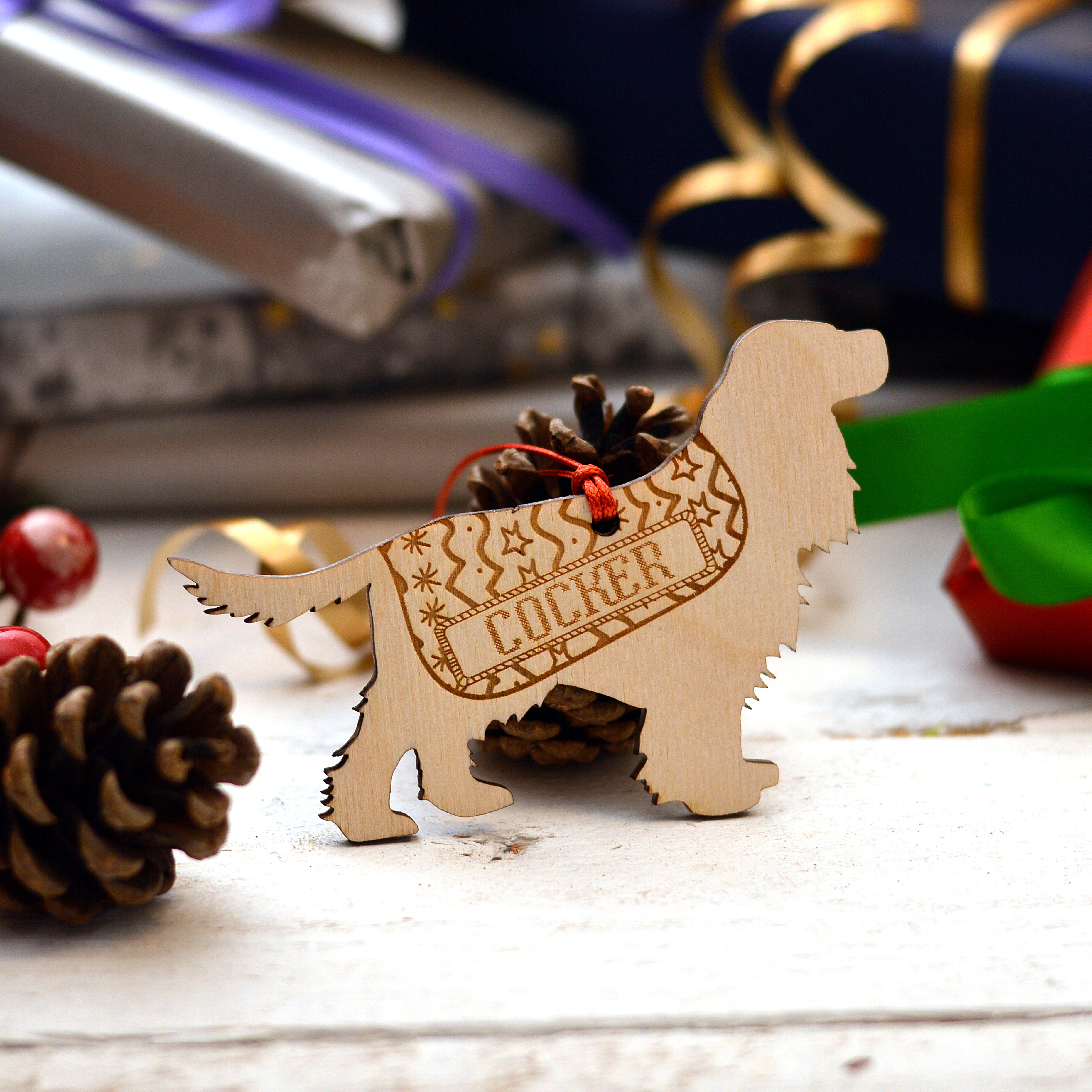 Personalised Cocker Spaniel Decoration - Long Tail