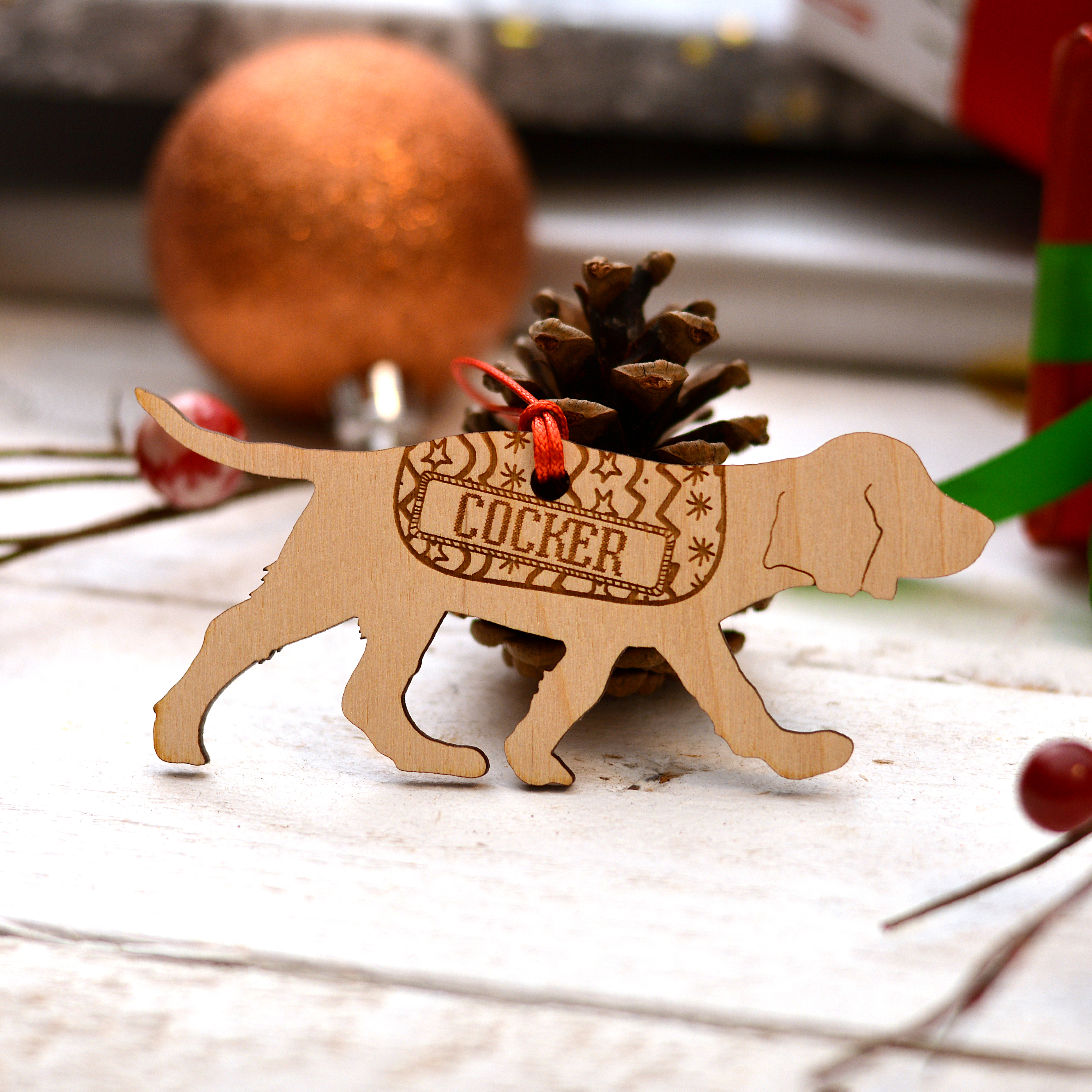 Personalised Working Cocker Spaniel Decoration - Long Tail