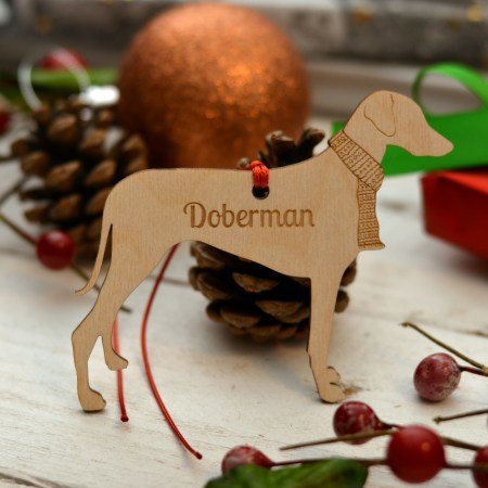 Personalised Doberman Dog Decoration - Long Tail