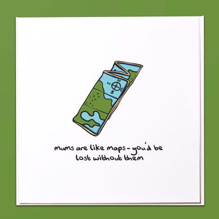 Mums are like maps - you'd be lost without them Card