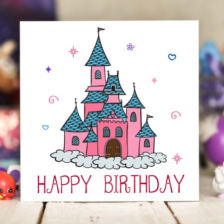 Princess Castle Birthday Card