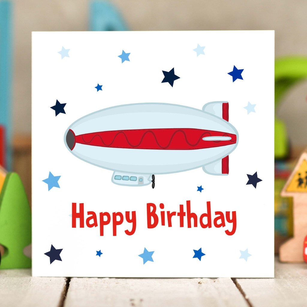 Blimp Birthday Card