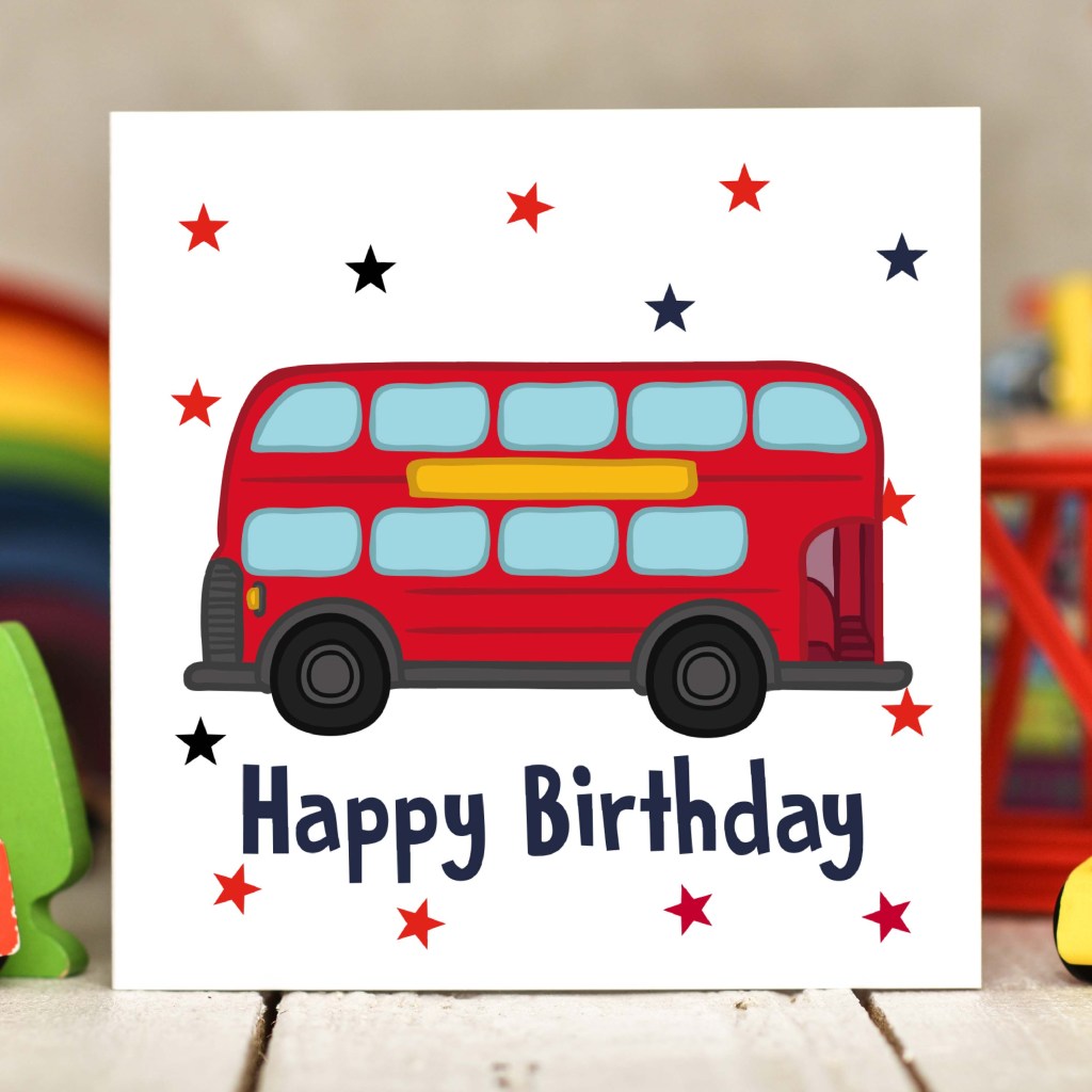 Bus Birthday Card