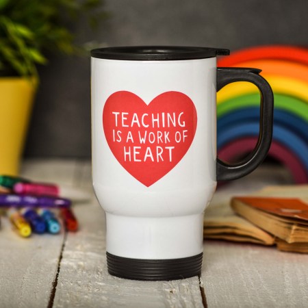 Personalised Teaching is a work of heart Travel Mug