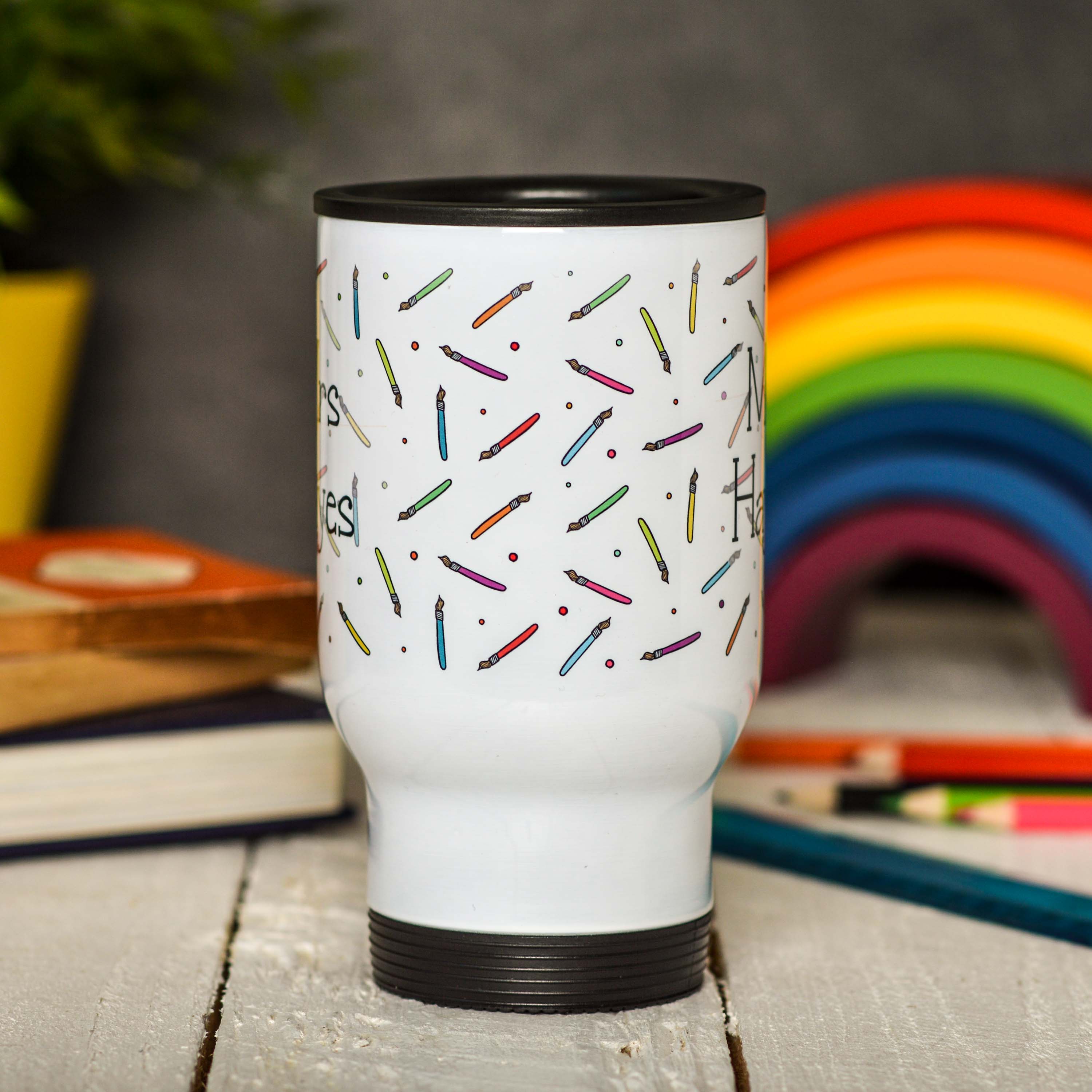 Personalised Paintbrush Travel Mug
