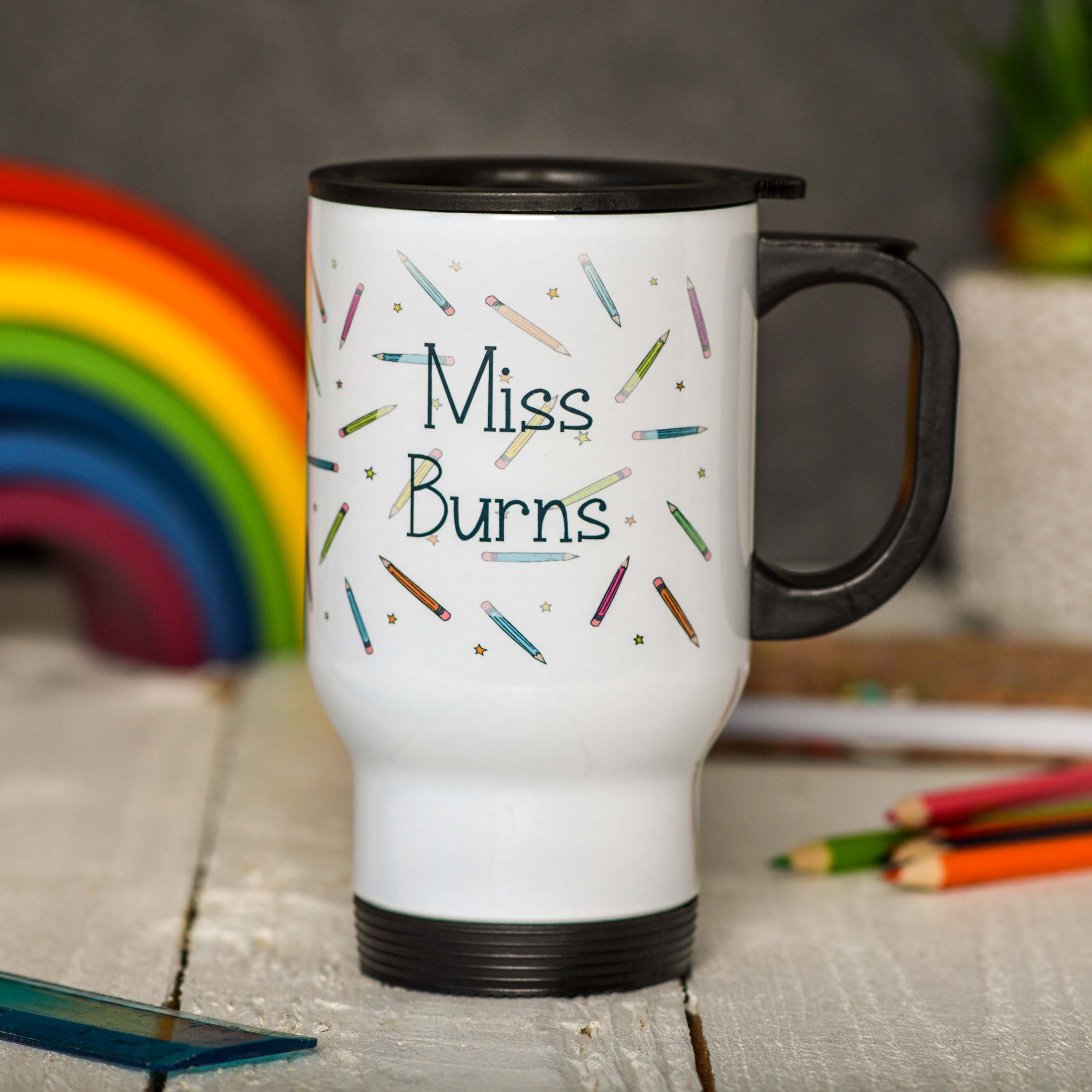 Personalised Pencil Travel Mug
