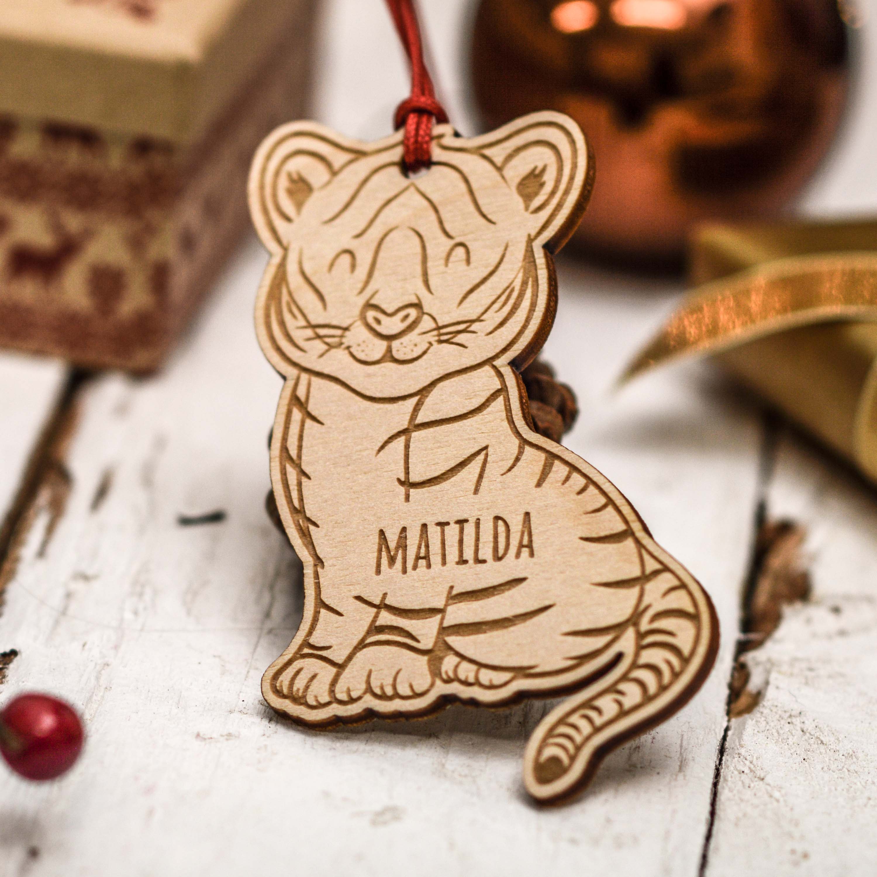 Personalised Tiger Decoration