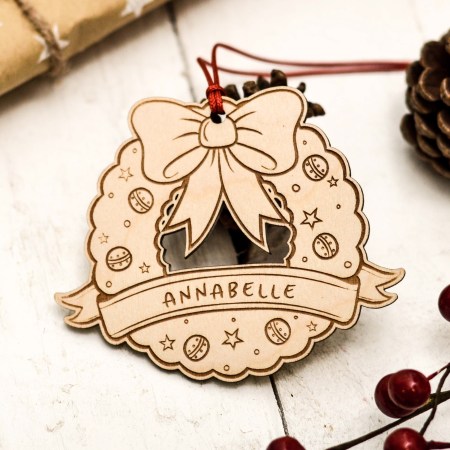 Personalised Christmas Wreath Decoration