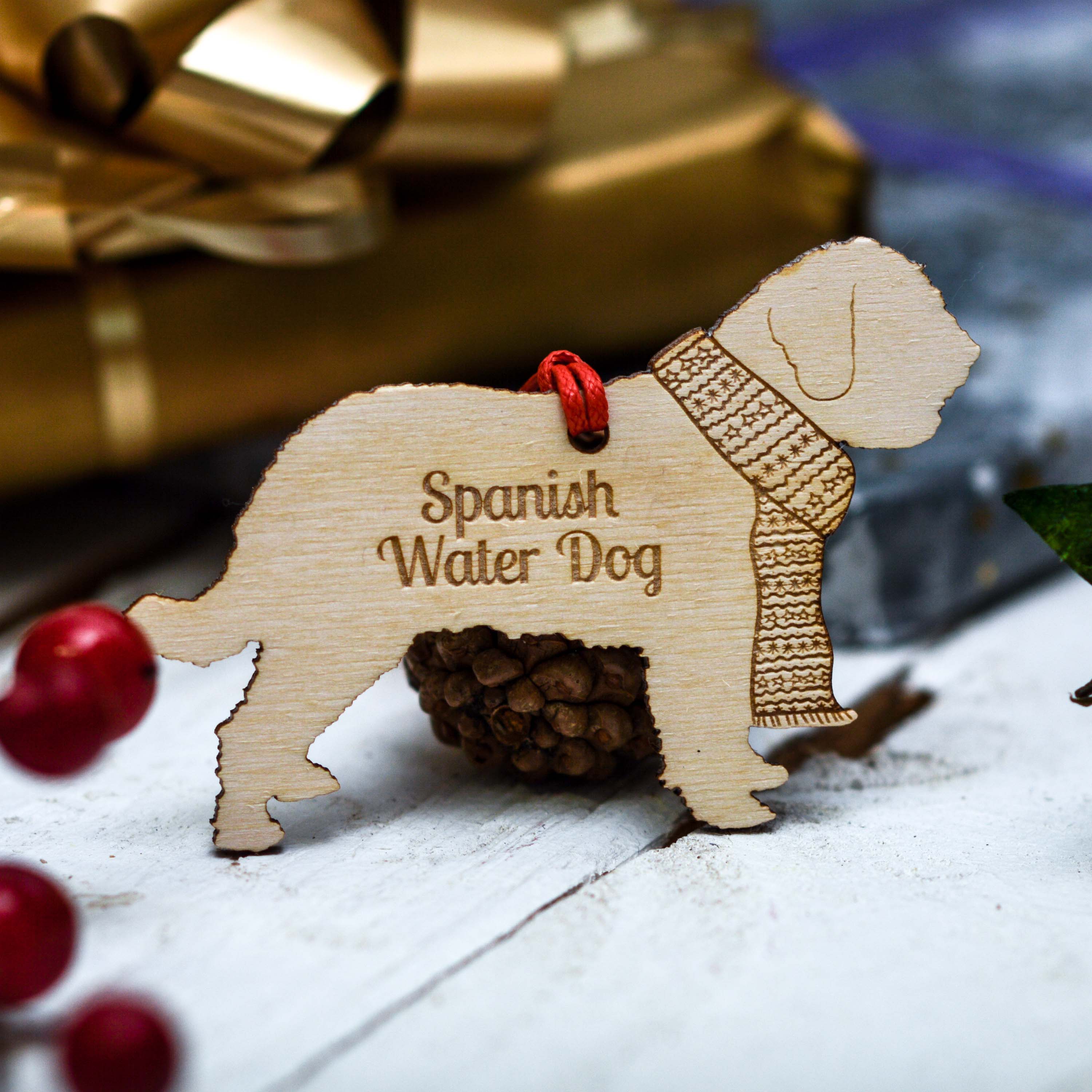 Personalised Spanish Water Dog Decoration