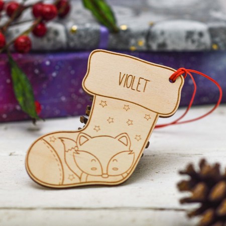 Personalised Fox Stocking Decoration