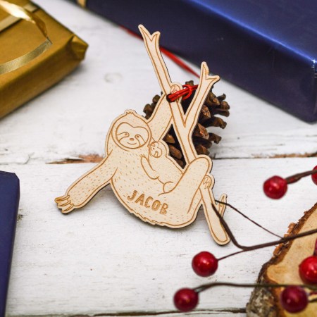 Personalised Sloth Decoration