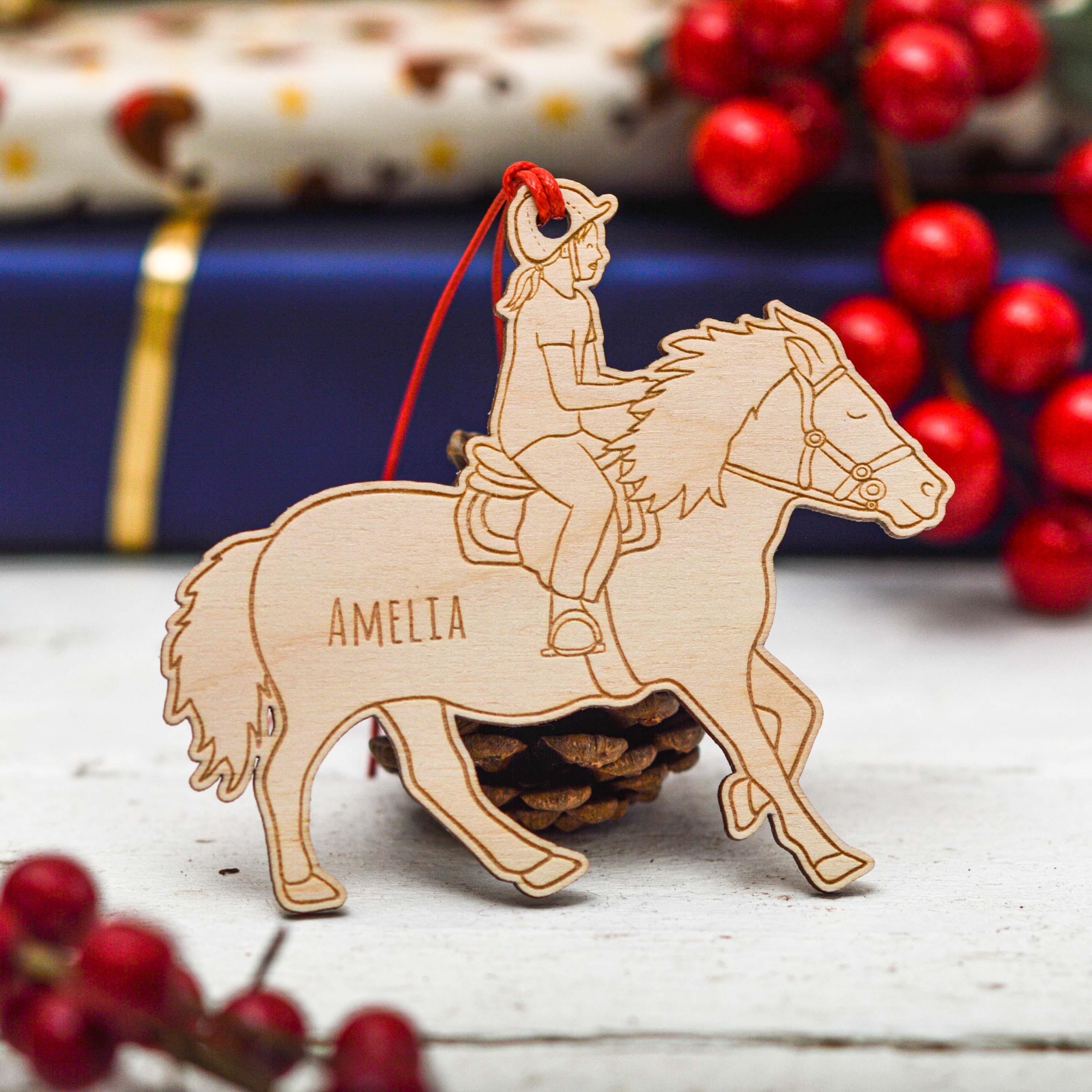 Personalised Horse Riding Girl Decoration