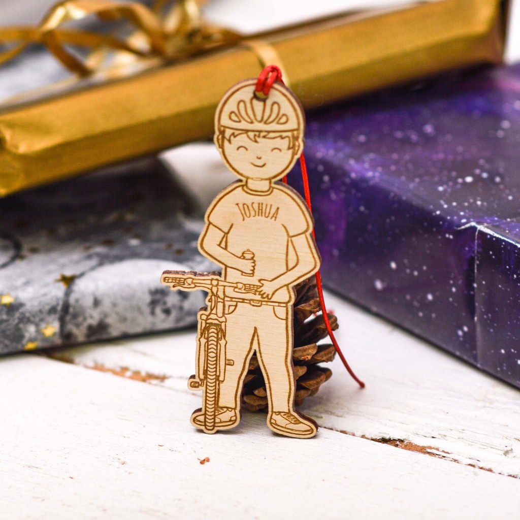Personalised Cyclist Boy Decoration