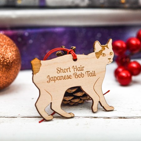 Personalised Short Hair Japanese Cat Decoration
