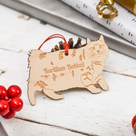 Personalised Kurillian Bobtail Cat Decoration