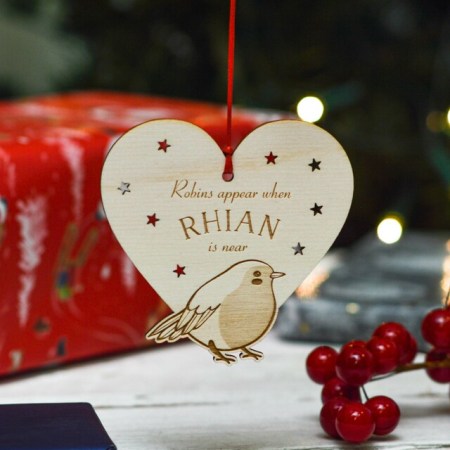 Personalised Robins Appear Remembrance Decoration
