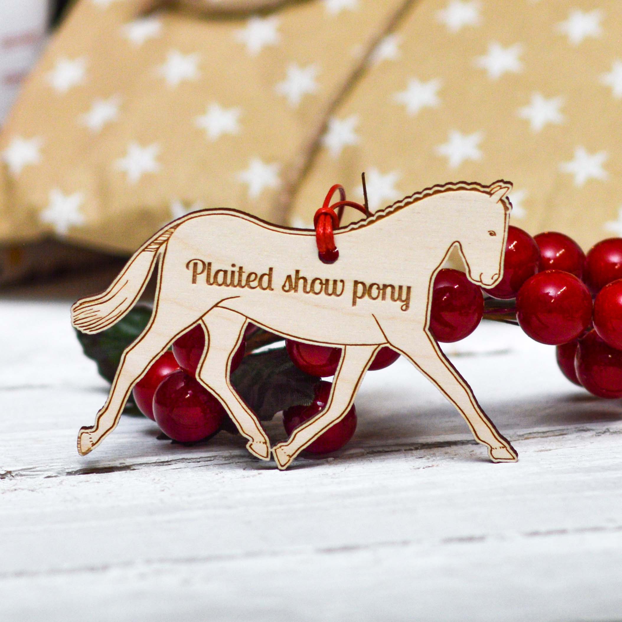 Personalised Plaited Show Pony Horse Decoration