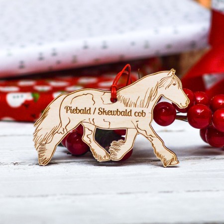 Personalised Piebald/Skewbald Cob Horse Decoration