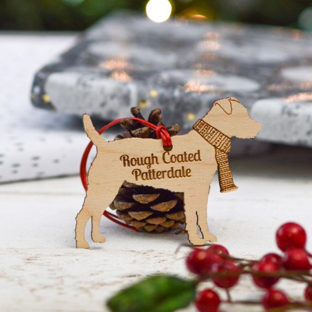 Personalised Rough Coated Patterdale Dog Decoration