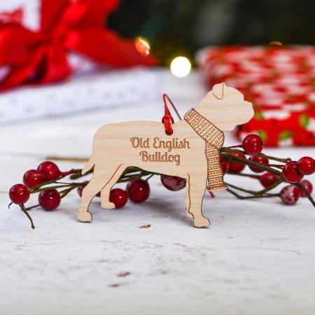 Personalised Old English Bulldog Dog Decoration