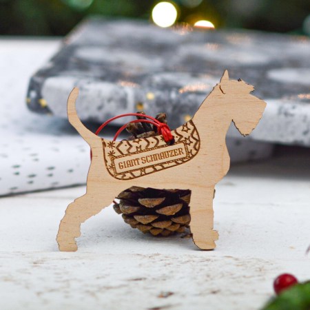 Personalised Giant Schnauzer Long Tail Dog Decoration