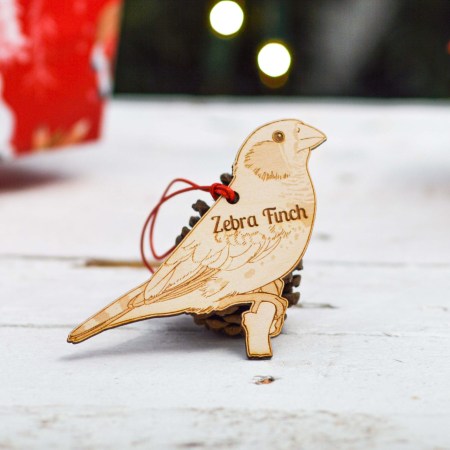 Personalised Zebra Finch Decoration