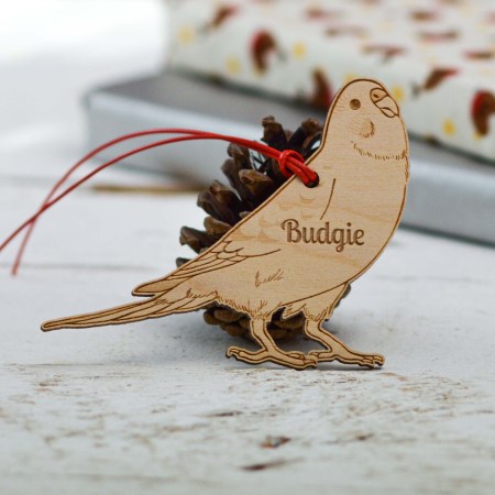 Personalised Budgie Decoration