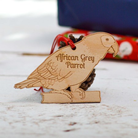 Personalised African Grey Parrot Decoration