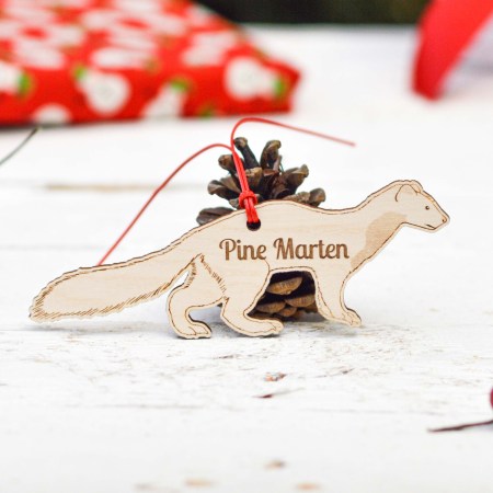 Personalised Pine Marten Decoration