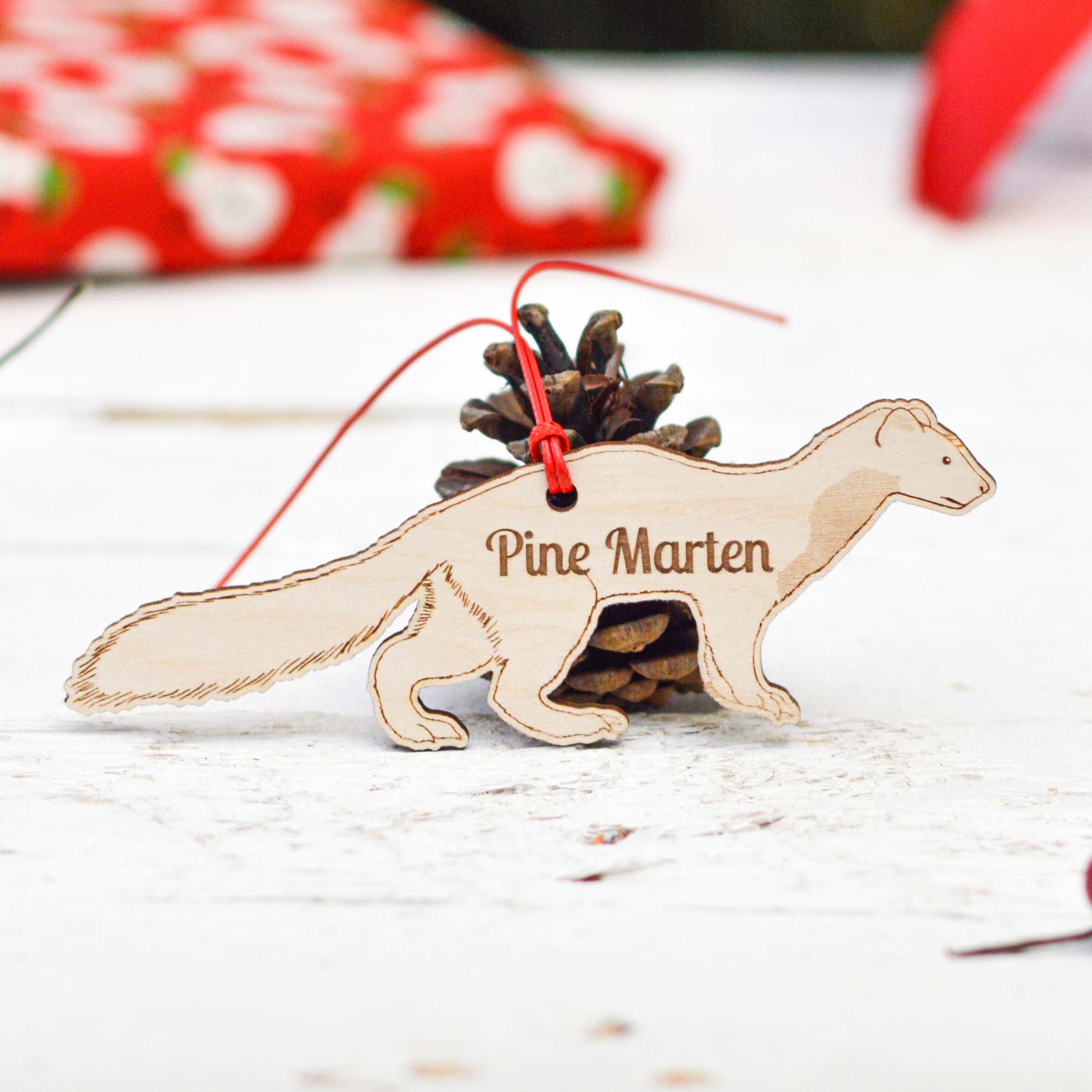 Personalised Pine Marten Decoration
