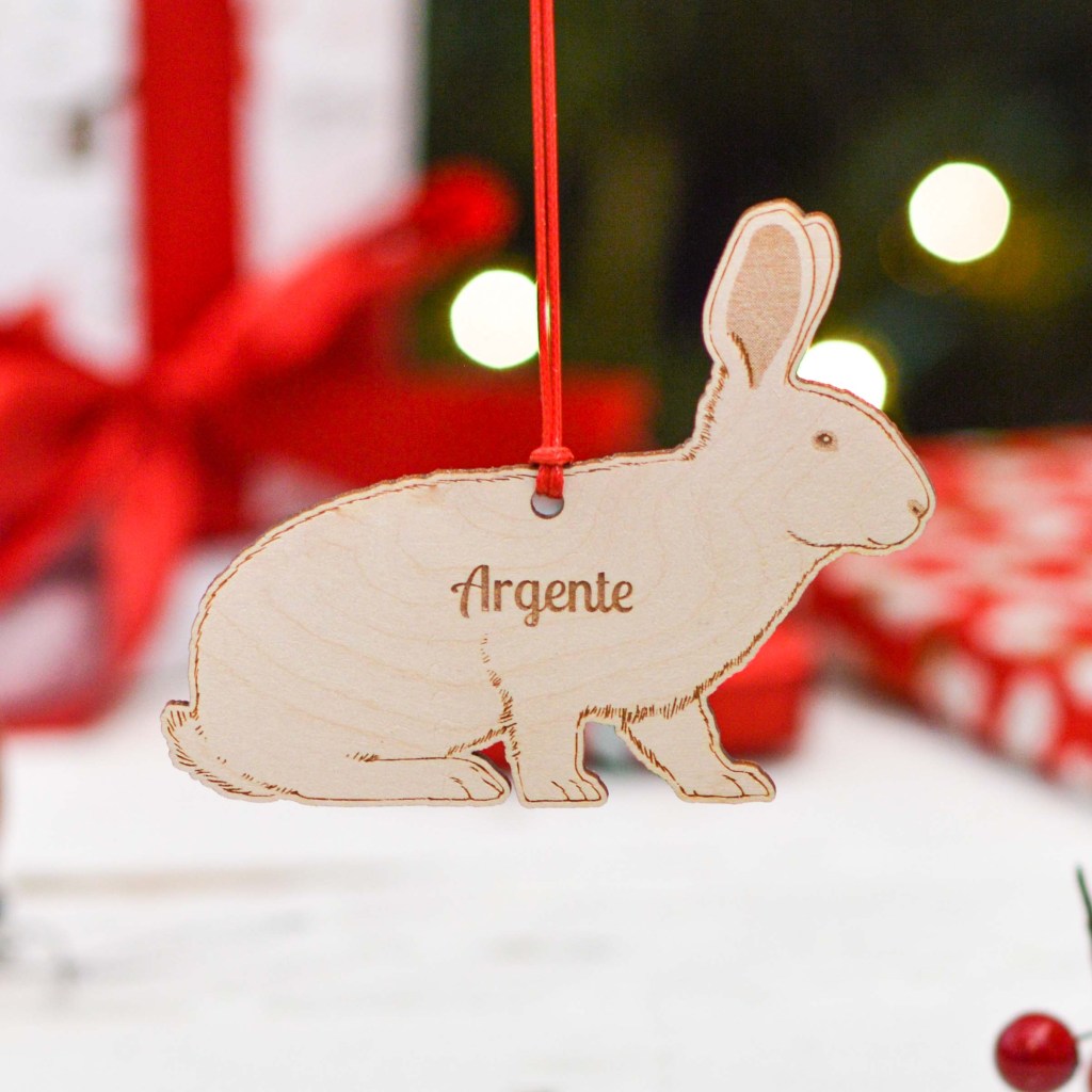 Personalised Argente Rabbit Decoration