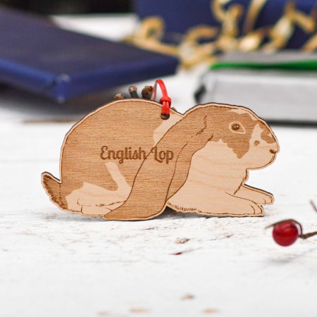 Personalised English Lop Rabbit Decoration