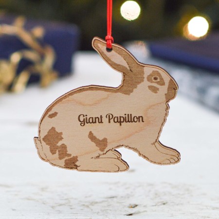 Personalised Giant Papillon Rabbit Decoration