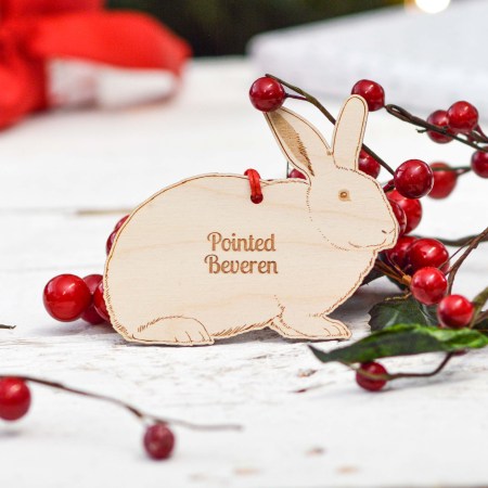Personalised Pointed Beveren Rabbit Decoration