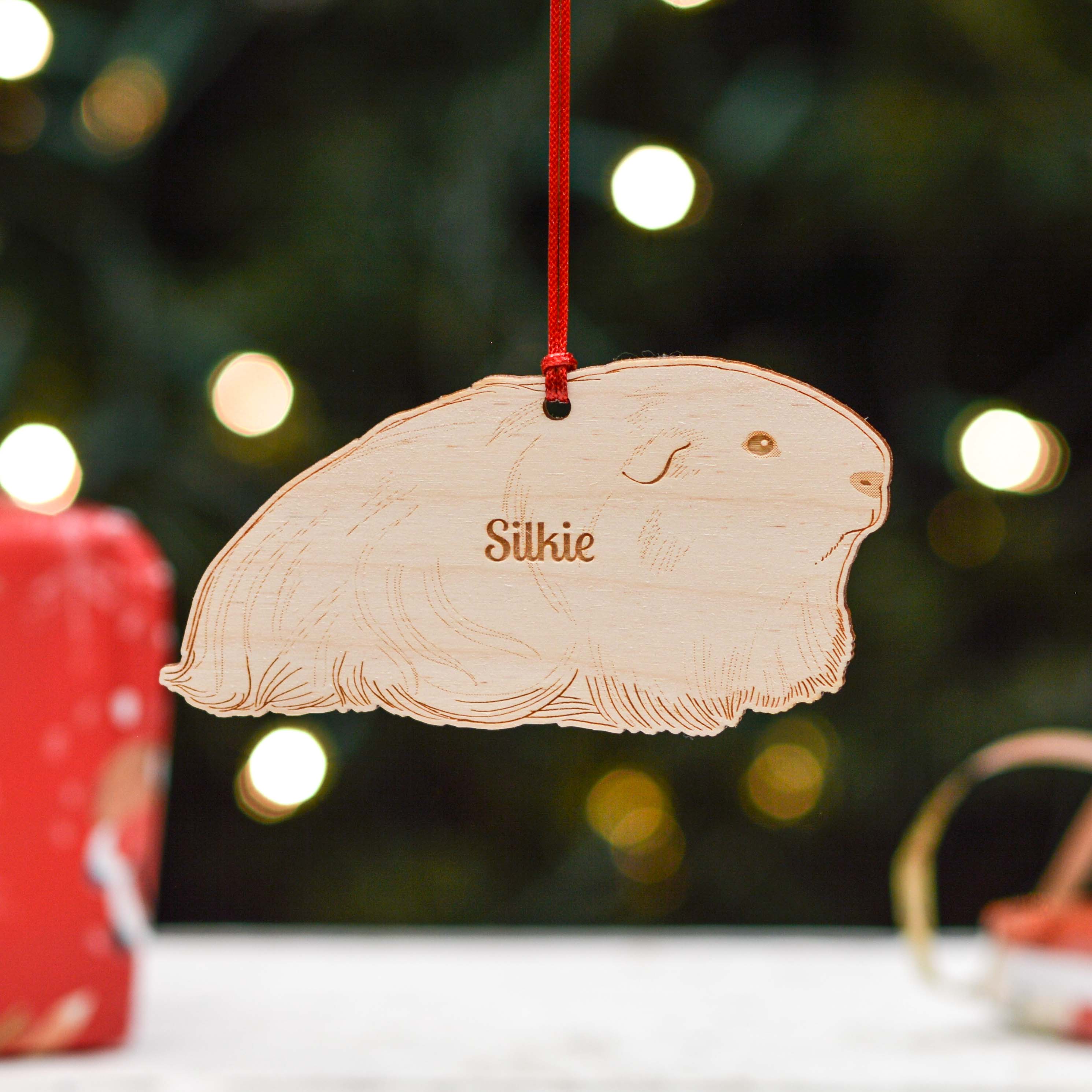 Personalised Silkie Guinea Pig Decoration