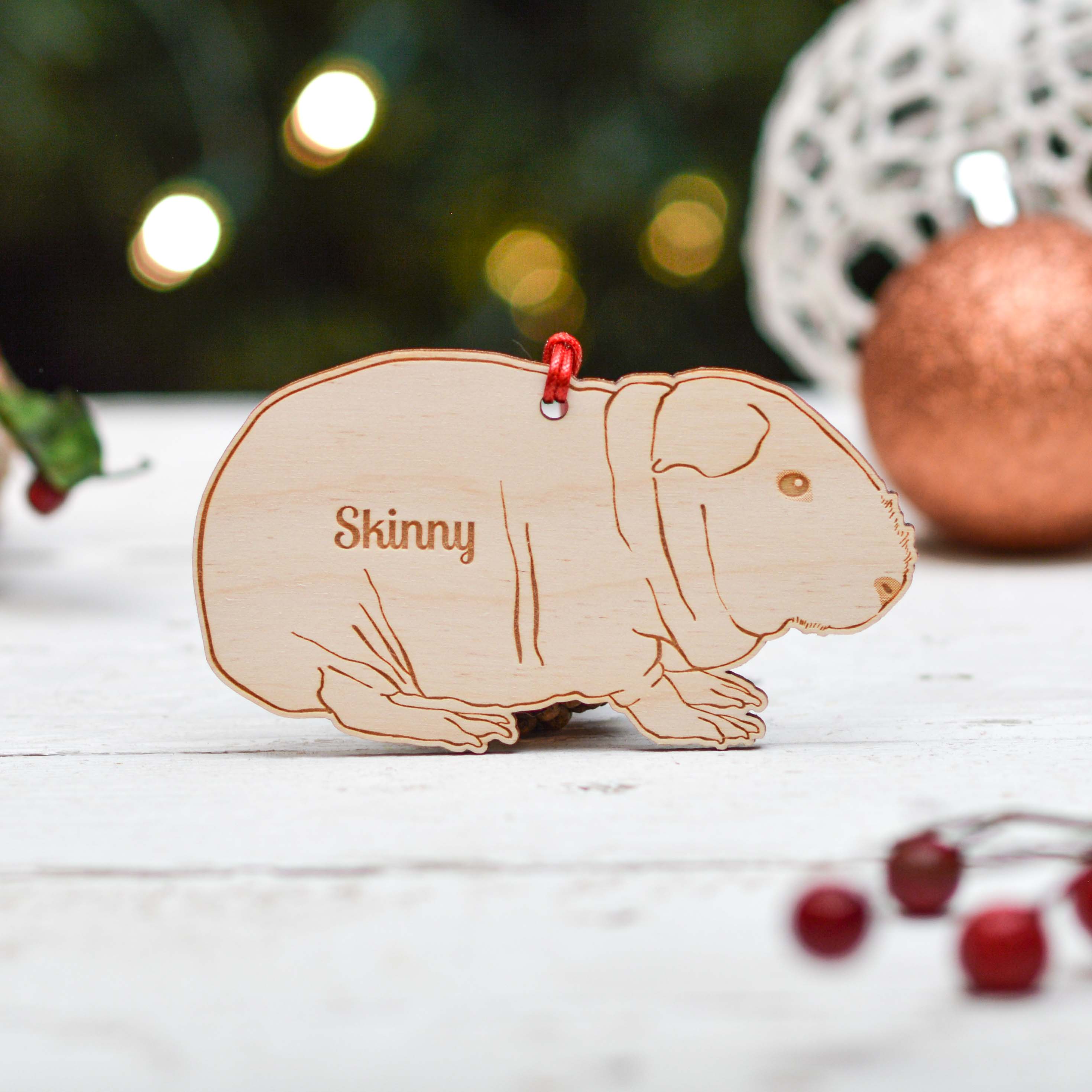 Personalised Skinny Guinea Pig Decoration