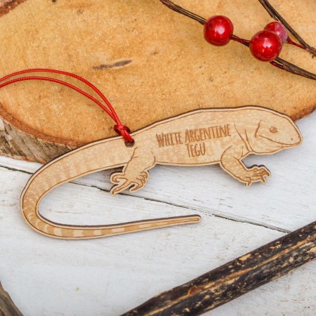 Personalised White Argentine Tegu Decoration