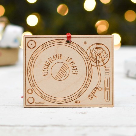 Personalised Record Player Decoration