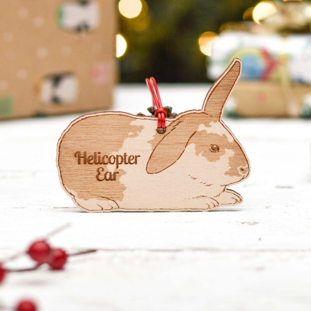 Personalised Helicopter Ear Left Rabbit with Markings Decoration