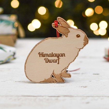 Personalised Himalayan Dwarf Rabbit Decoration