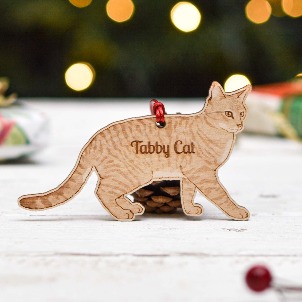 Personalised Tabby Cat Standing Decoration